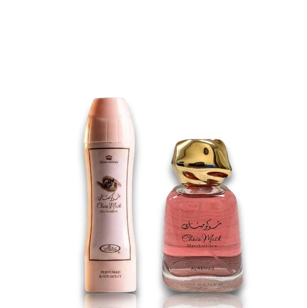 Al Rehab | Choco Musk Marshmallow + Body Spray | Eau De Parfum | Unisex Fragrance | 100 ML - 200 ML | Marshmallow - Vanilla & Musk Notes