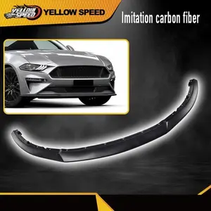 Fit For 2013-14 Ford Mustang Front Bumper Lip Spoiler Splitter Carbon Fiber Look Car Accessories