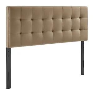Lily Stain-Resistant Performance Velvet Queen Size Headboard in Taupe