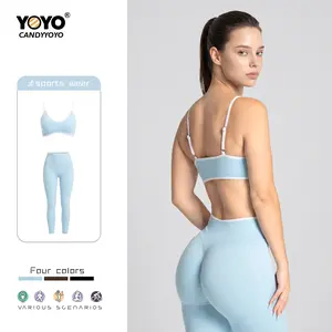 Breathable Seamless Gym Set for Women - High Impact Sports Bra & Tummy Control Yoga Pants - Professional Fitness Suit for Running & Pilates
