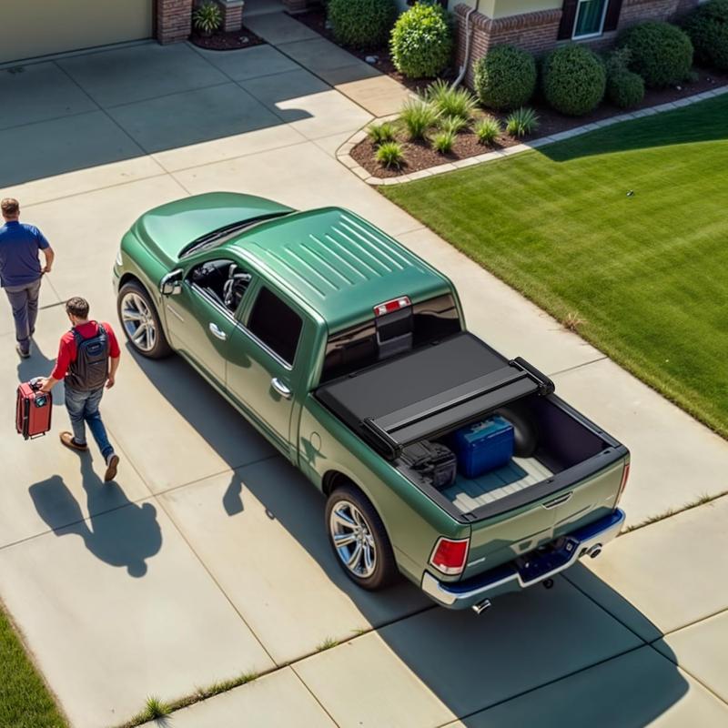 OEDRO Soft Quad-Fold Truck Bed Cover Fits for Chevy Silverado/GMC Sierra 1500 New Body Style 2019-2025 | 5'9" (70") Bed Without Multi-Flex Tailgate car protector Decoration