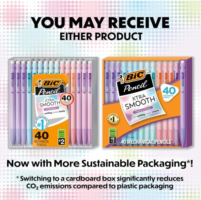 BIC Xtra Smooth Mechanical Pencil with Erasers, 0.7 mm Point, Refillable, 40-Count Pack