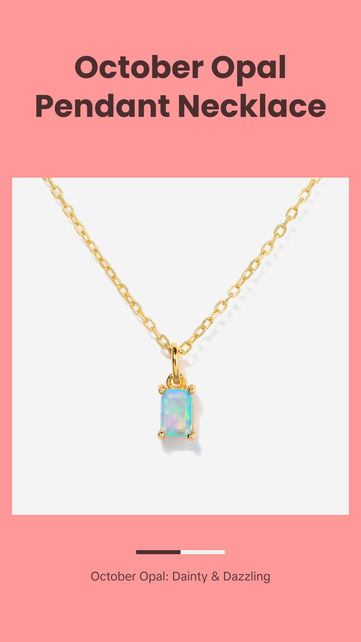 Birthstone Opal Necklace - October