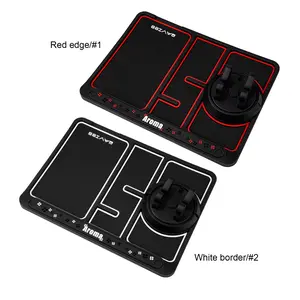 Multifunctional car anti slip mat can hide or show parking license plate 360 degree rotating dashboard aromatherapy car mat multifunctional mobile phone holder storage mat