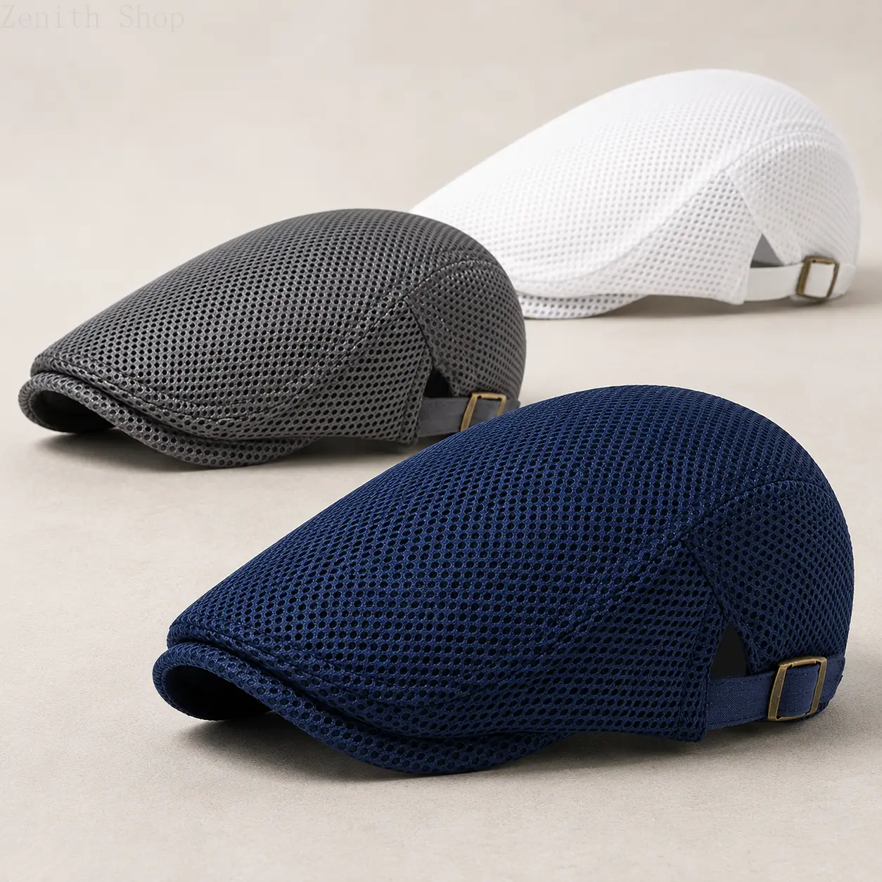 Men's Duckbill Ivy Cap, Breathable Polyester Mesh Sun Hat, Lightweight and Adjustable Flat Cap for Summer Travel and Outdoor Wear, Duckbill Shape Hat, Polyester Caps,back to school,back to school haul