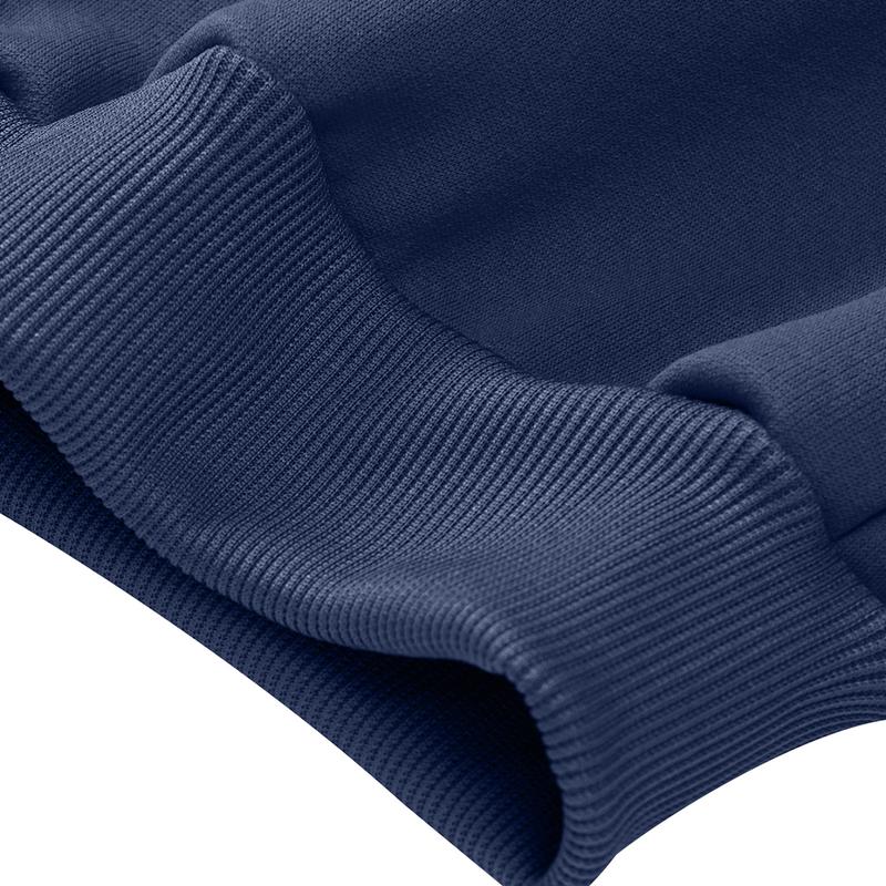 Men's  Fleece-Lined Warm Pullover Sweatshirt ， Long Sleeve, Round Neck for Fall/Winter Comfort, Fleece Sweatshirt