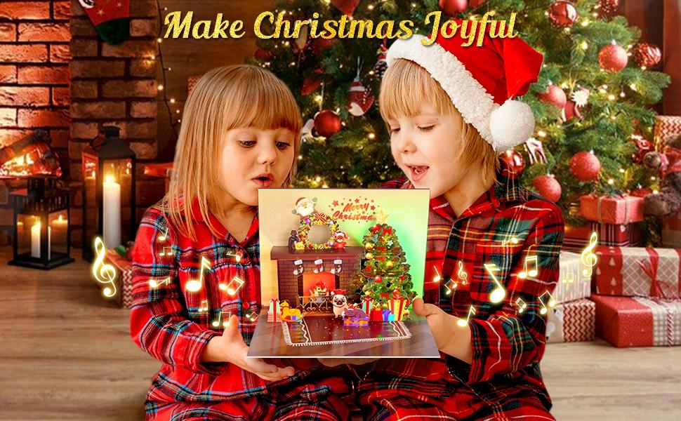 Christmas Card Pop Up with Light and Music 3D Santa Fireplace Merry Christmas Greeting Card with Envelope for Kids Girls Women Man Christmas Gift Christmas Card Pop Up with Light and Music 3D Santa Fireplace Merry Christmas Greeting Card with Envelope for Kids Girls Women Man Christmas Gift