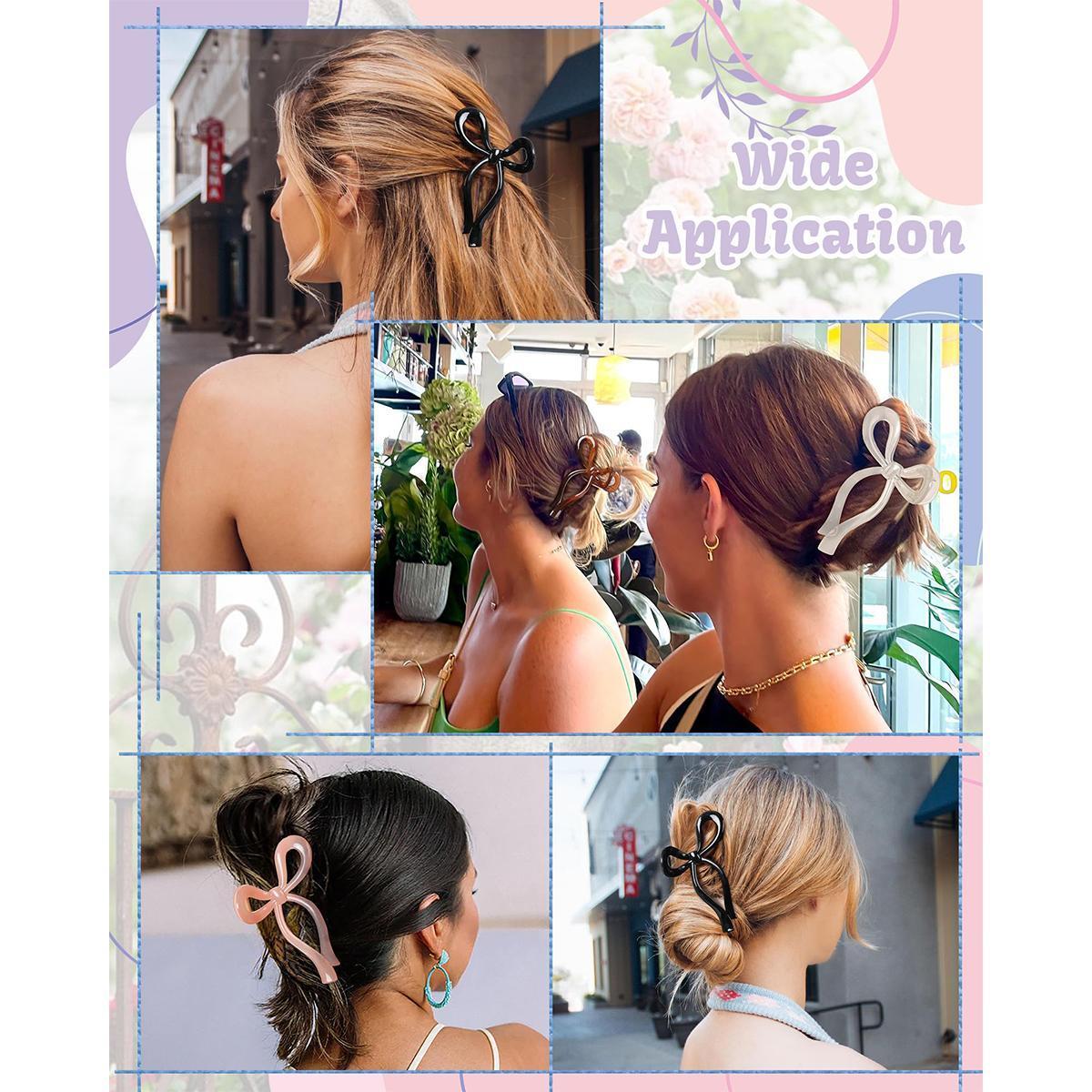 4-Piece Suit Bow Hair Clips Claw Clip for Women Girls Nonslip Large Hair Claw Clips for Thin and Thick Hair 4-Piece Suit Bow Hair Clips Claw Clip for Women Girls Nonslip Large Hair Claw Clips for Thin and Thick Hair
