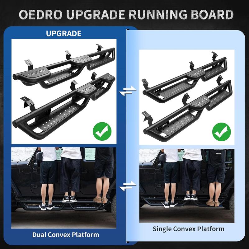 YITAMOTOR Wheel to Wheel Tacoma Running Boards: Compatible with 2005-2023 Double Cab with 4 Full-Size Doors - Bed Access Side Steps with Two Stairs Nerf Bar Car Accessories