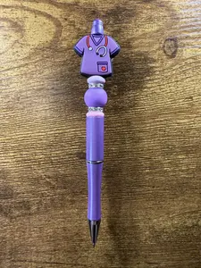 "Purple Scrub Top" Beaded Pen