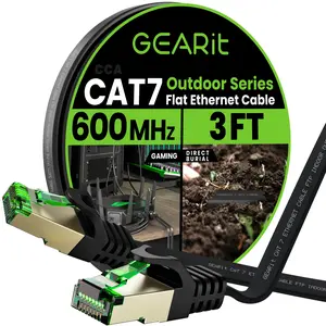 GEARit Black Cat7 Flat Outdoor Ethernet Cable GEARit Black Cat7 Flat Outdoor Ethernet Cable