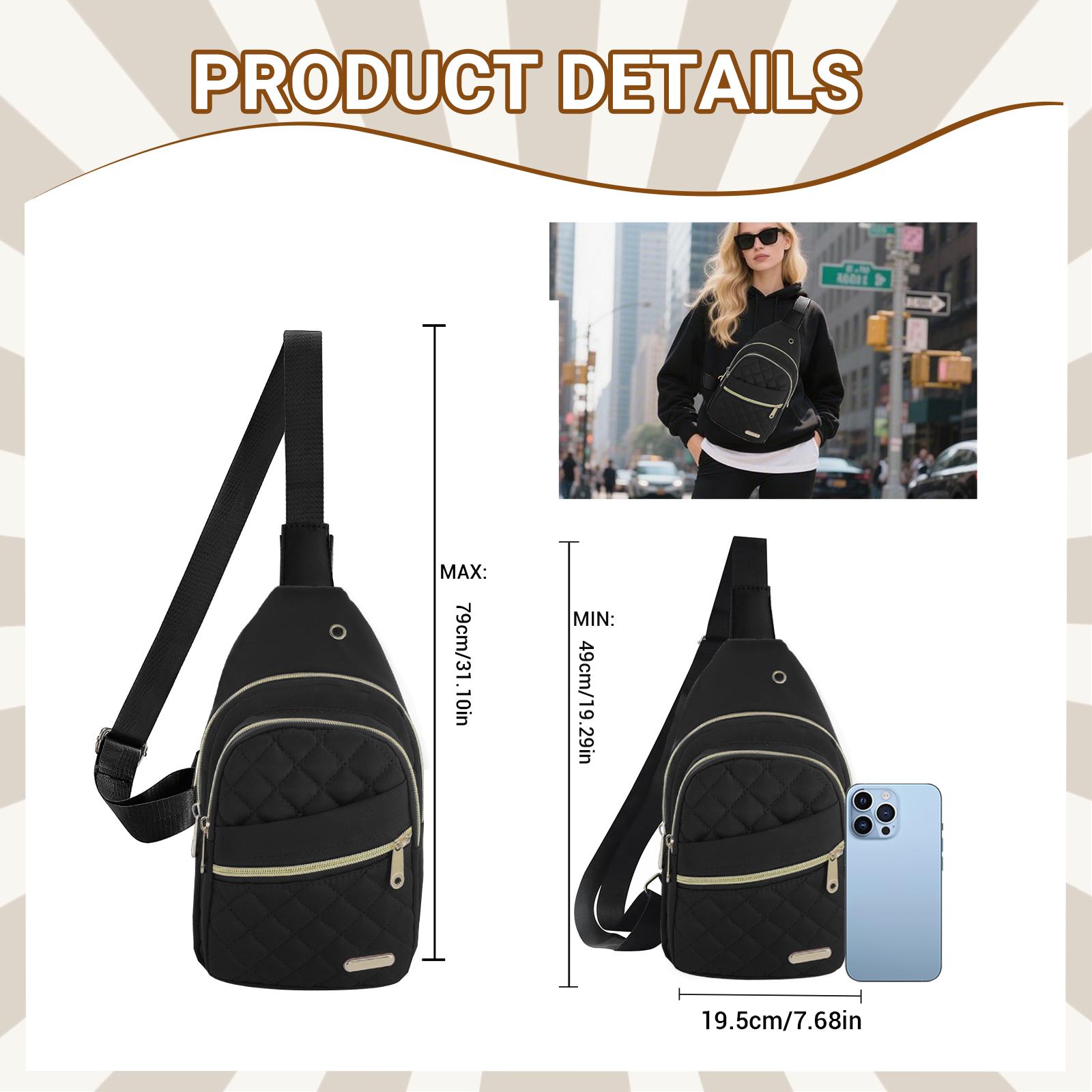 7-Color Women's Waterproof Oxford Bag | 3-in-1 Crossbody Fanny Chest Bag | Lightweight for Outings Travel 7-Color Women's Waterproof Oxford Bag | 3-in-1 Crossbody Fanny Chest Bag | Lightweight for Outings Travel