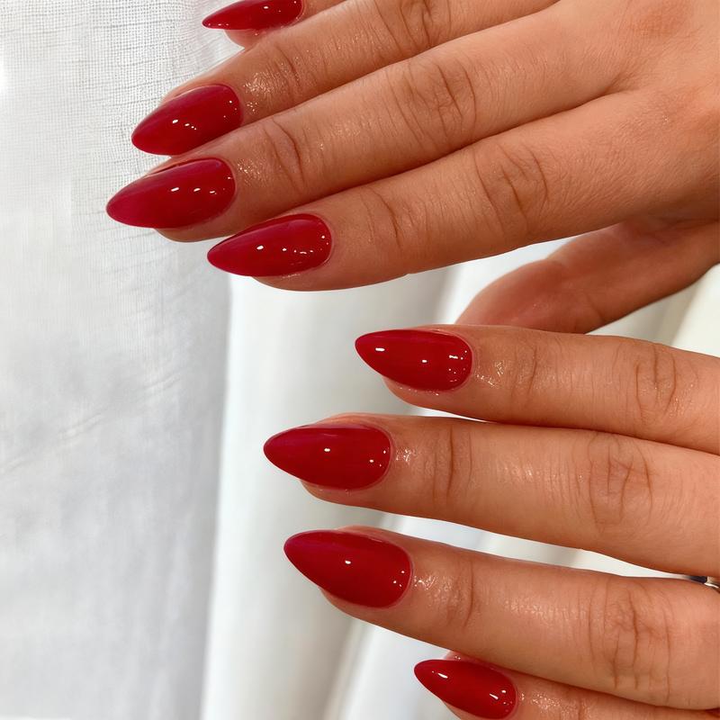 2026 Viral V-Day Deep Red Press-On Nails 4 Styles | 24pcs Each + Free Glue & File | Reusable Burgundy Nails