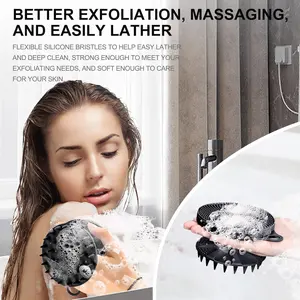 2 In 1 Silicone Body Scrubber and Scalp Massager Shower Brush for Hair and Skin Care INNERNEED