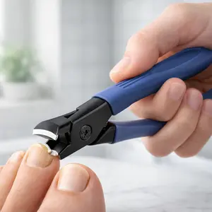 Blue Nail Clipper for Thick Nails Ergonomic Handle Labor-saving Design Splash Proof Lightweight 20cm Length Daily Foot Care Essential