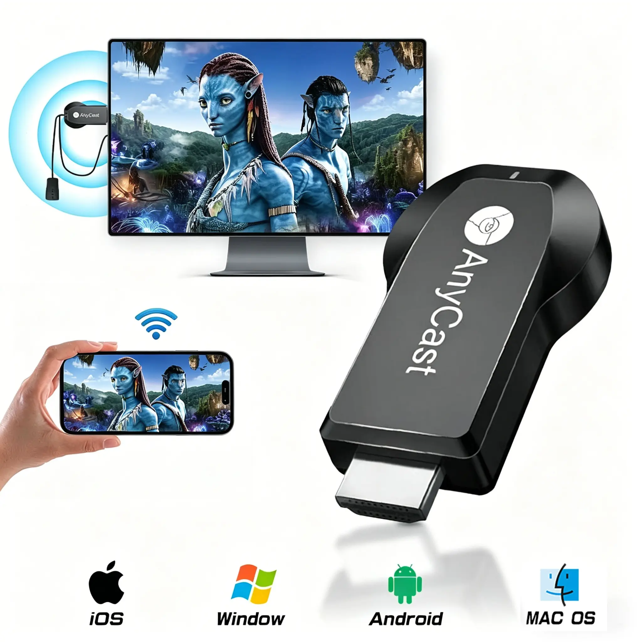 Wireless HDMI Display Adapter,Wireless HDMI Transmitter and Receiver,2.4G WiFi Screen Cast Mirroring,Streaming Media for YouTube Tiktok to Smartphone, TV/DV/PC/Projector/Monitor, Devices, Digital Products