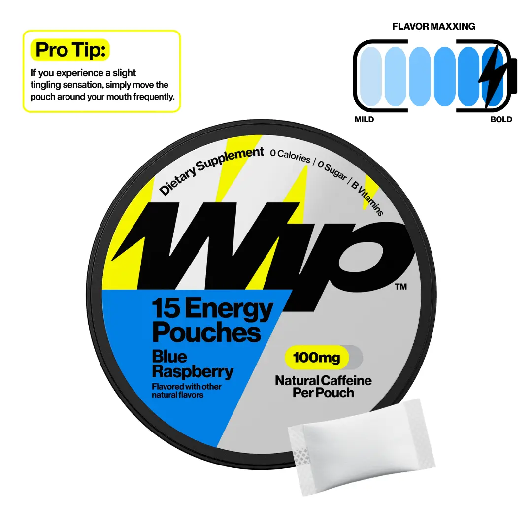 Wip Caffeine Pouches | 100mg Per Pouch | 15 Pouches Per Can