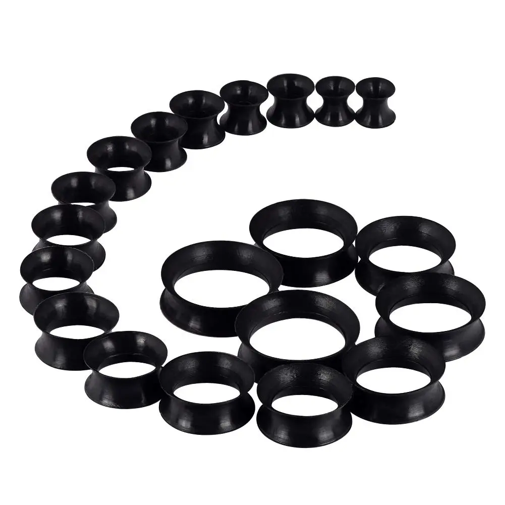 20 Tunnel Set Soft/hard Silicone Flesh Ear Plugs 2g-25mm Flexible Stretching Gauge Expander