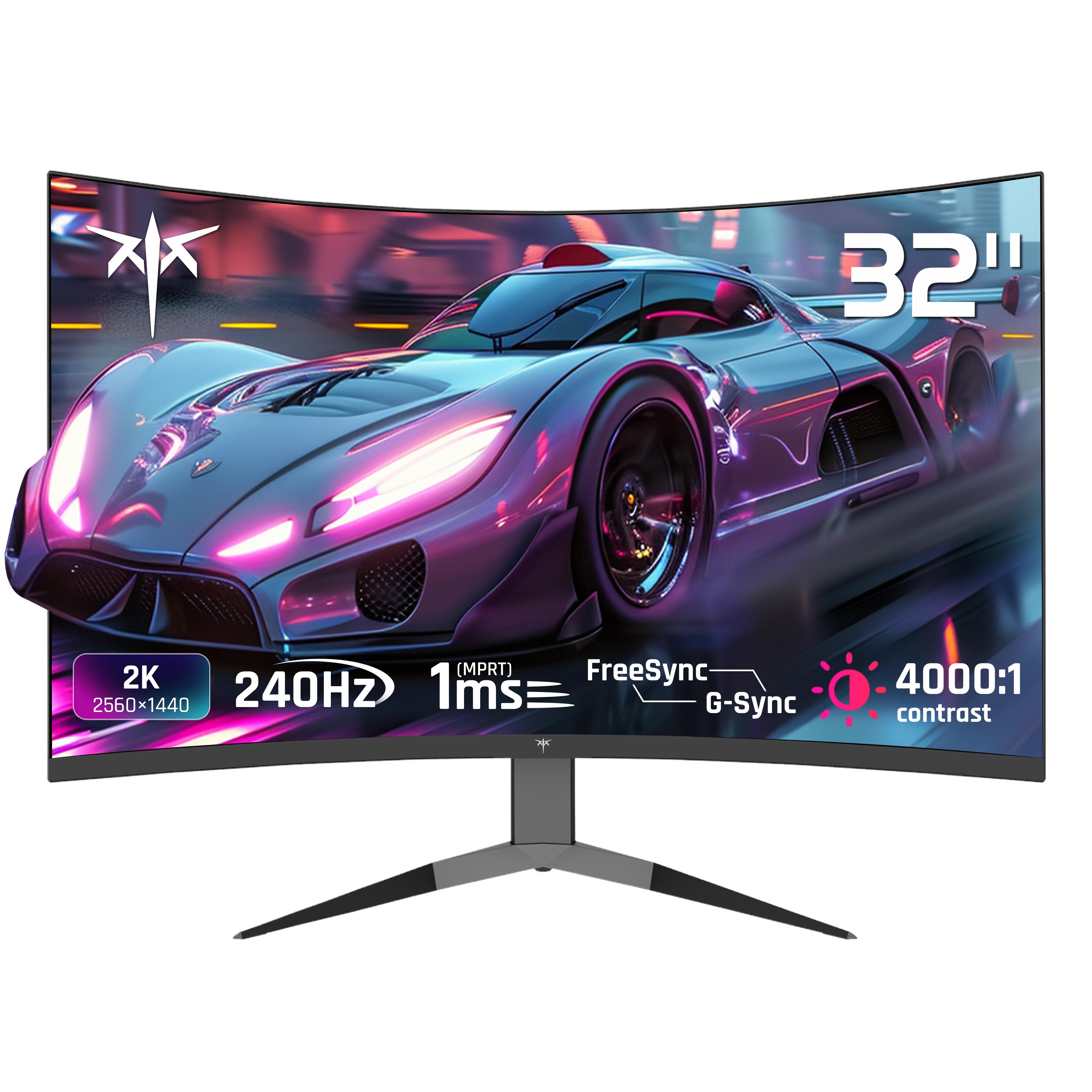 KTC 32-Inch QHD 2K@240Hz VA 1000R Curved Gaming Monitor, 2560*1440P Computer PC Frameless Monitor with GTG 1ms, Adaptive Freesync & G-Sync, 122% sRGB, HDMI, DisplayPort, Tilt Adjustable, VESA Support, H32S25E