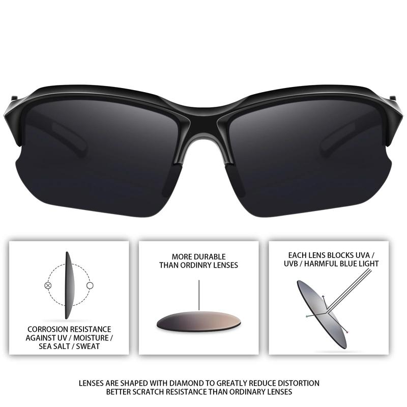 Outdoor Polarized4-pack  Fashionable Sports Glasses for Men and Women, Windproof Suitable for Baseball Running Fishing Golf and Driving