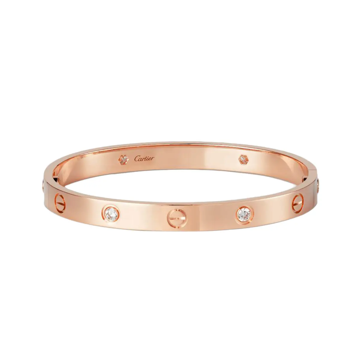 Pre-owned Cartier LOVE bracelet,17 classic model, brushed, 4 diamonds JLP018112 Joyce