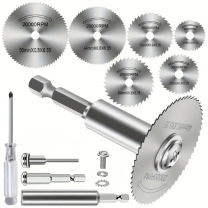 High-Speed Steel Cutting Blade Set, Corrosion Resistant Blade, Industrial Heavy Duty Metal Saw Blades for Drill and Rotary Tools, Durable Structure, Precision Cut Edges