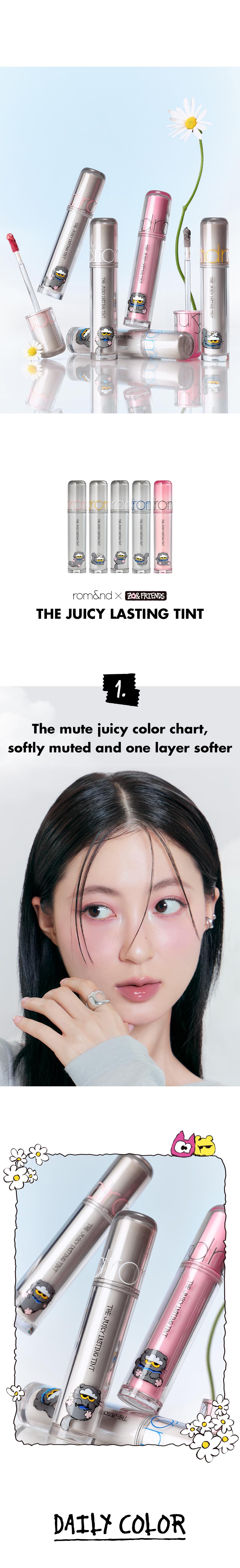 [rom&nd Official Shop] rom&nd X ZO&FRIENDS (ZOA TINT DIY SET, THE JUICY LASTING TINT, GLASTING MELTING BALM, GLASTING COLOR GLOSS, DUAL JELLY HIGHLIGHTER, JUICY ROLL CHEEK & MINI PUFF SET)