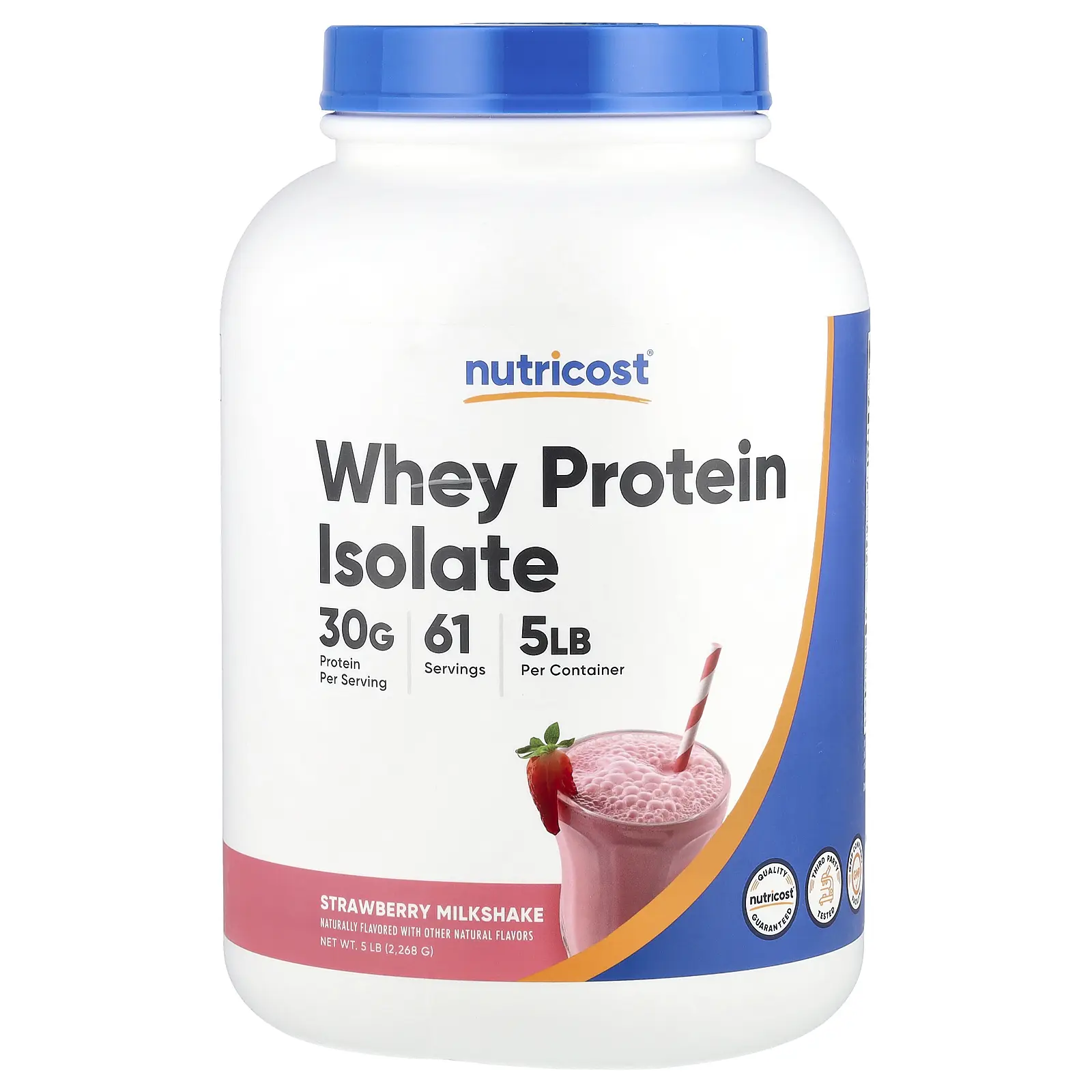 Nutricost Whey Protein Isolate, Strawberry Milkshake, 5 lb (2,268 g)