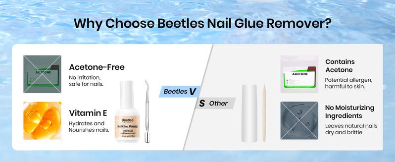 Beetles Fast Drying Nail Glue Remover, Glue for False Nails, Press on Nails Glue Remover Manicure Cosmetic Clean Flawless Fall Nail Halloween Nail Black Friday Winter Nail Christmas Gift