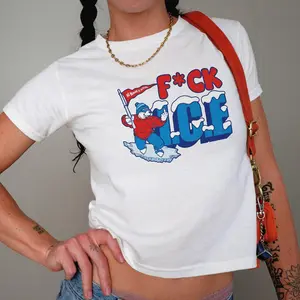 [Sale Up To 50%] Abolish ICE Baby Tee, F*ck ICE Crop Top, Chinga la Migra Women's Tee, Immigrant Shirt, Anti Trump Shirt, Protest Tee