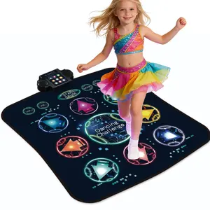 Interactive Dance Mat for Kids Portable Music Play Mat Toy Gift for Girls Boys Ages 3-12 Great for Coordination & Family Game Play 3 Fun Modes with Piano & LED Lights & 7 Adjustable Volumes