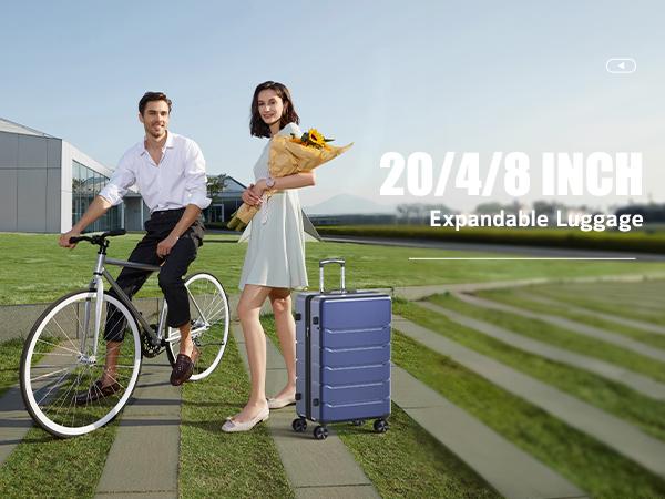 Sweet Furniture F Hardside Expandable Luggage,20 inch Carry on Lightweight Suitcase with Spinner Wheels,TSA Lock,Telescopic Handle and ABS Durable Material