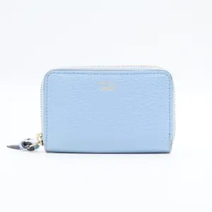 Pre-owned GUCCI Leather Small Leather Goods Original Dollar Calf Wallet in Mineral Blue