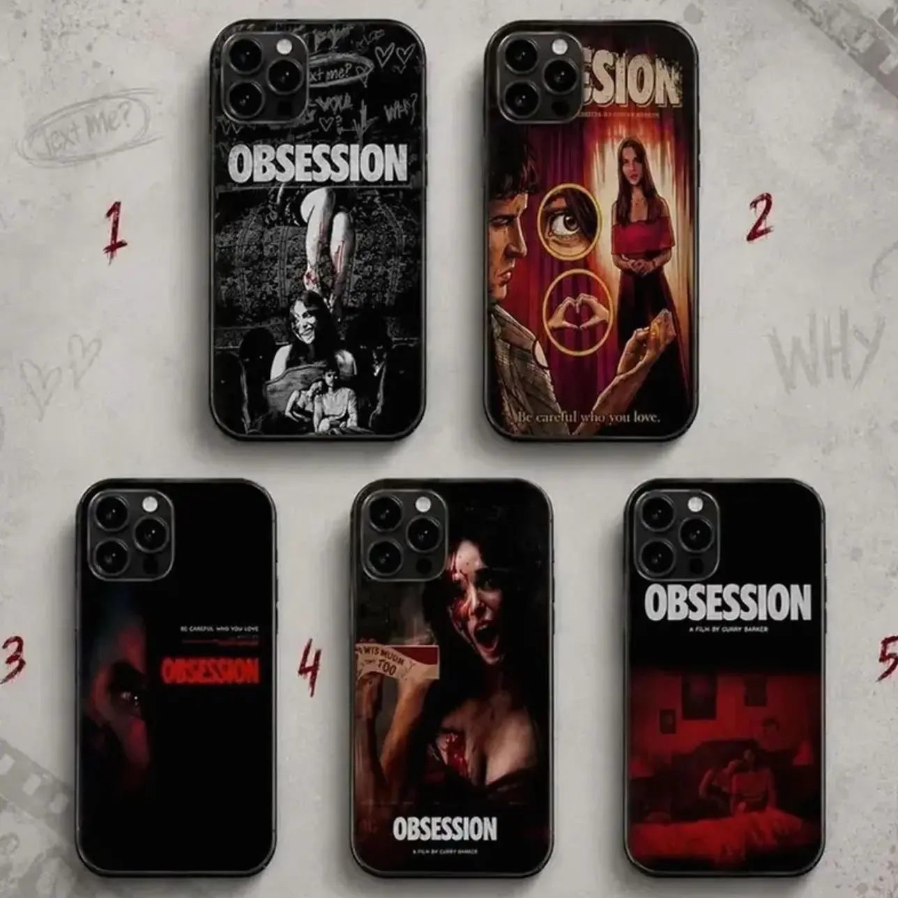 Obsession Vintage Horror Movie Phone Case Compatible with iPhone X, 11, 12, 13, 14, 15, 16, 17 Series & Galaxy Series