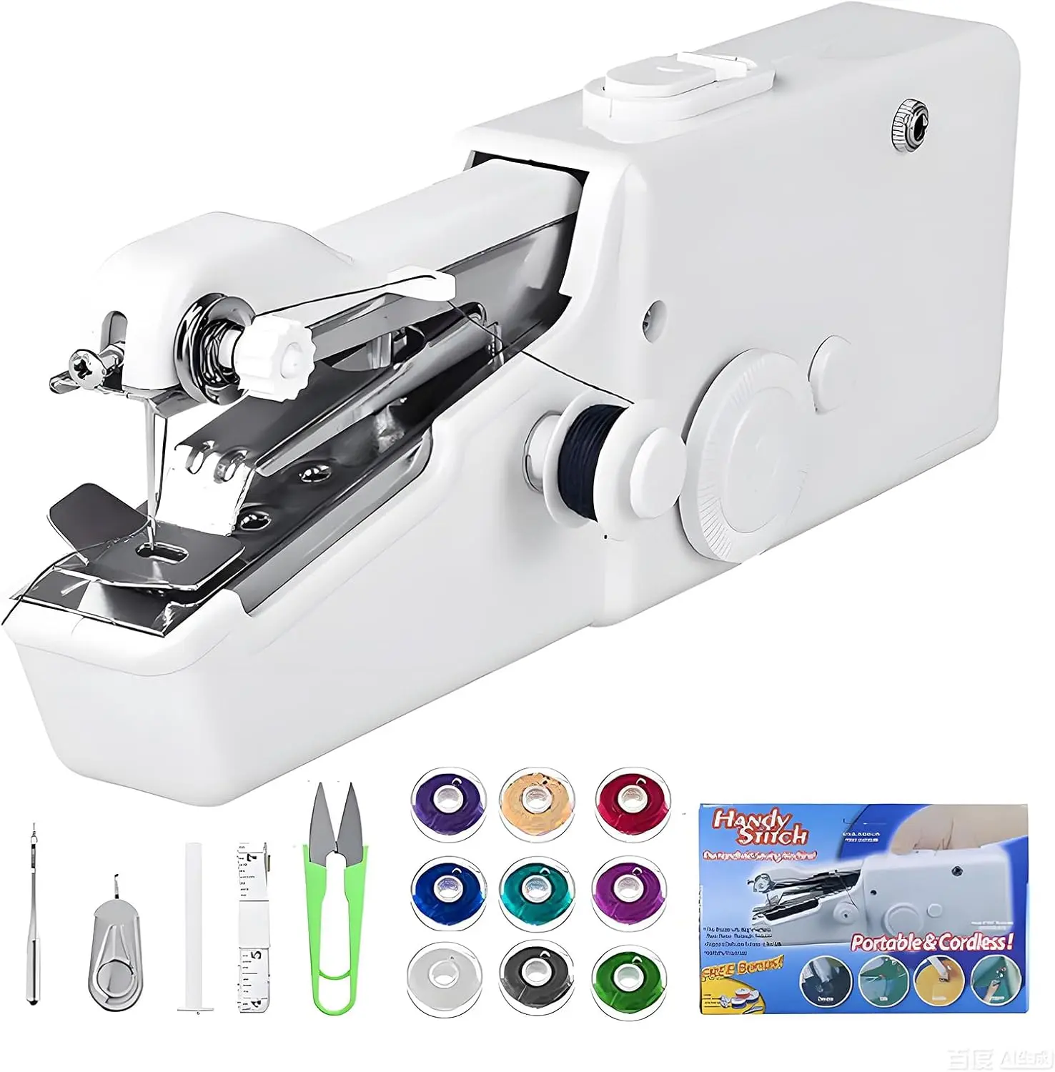 SpecFlyght Handheld Sewing Machine Portable Mini Cordless Quick Stitch Tool for Fabric Clothing Kids Cloth Home Travel Use Compact Design Lightweight ABS Material  Not Included 4 AA Batteries