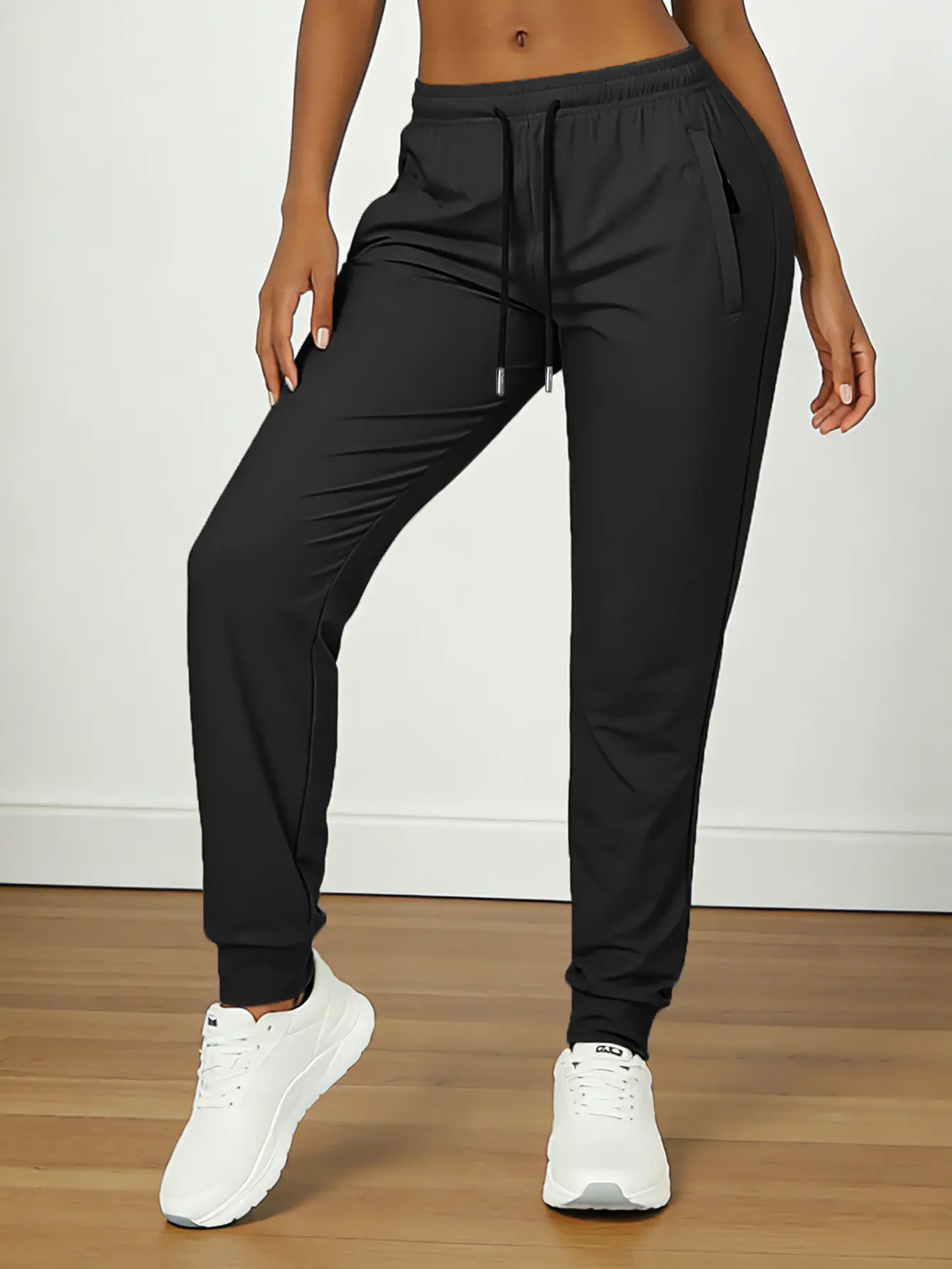 Women's Athleisure Joggers - Casual Comfy Drawstring Waist, Cuffed Leg, Functional Side Zipper Pockets, Breathable Women's Clothes, Versatile Sweatpants for Everyday Outfits, Sweatpants For Women