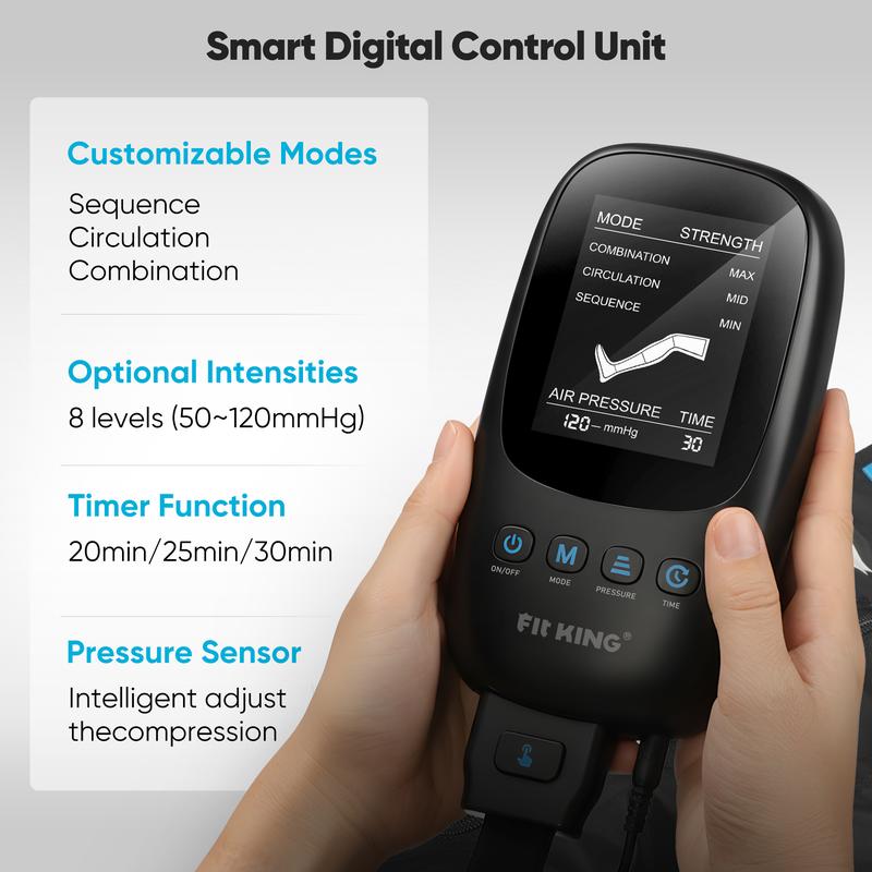 FIT KING Leg Massager Fast Recovery System, Calf & Thigh & Foot Air Massage Boots, for Faster Circulation and Better Muscle Recovery - FSA/HSA Eligible After Exercise FIT KING Leg Massager Fast Recovery System, Calf & Thigh & Foot Air Massage Boots, for Faster Circulation and Better Muscle Recovery - FSA/HSA Eligible After Exercise