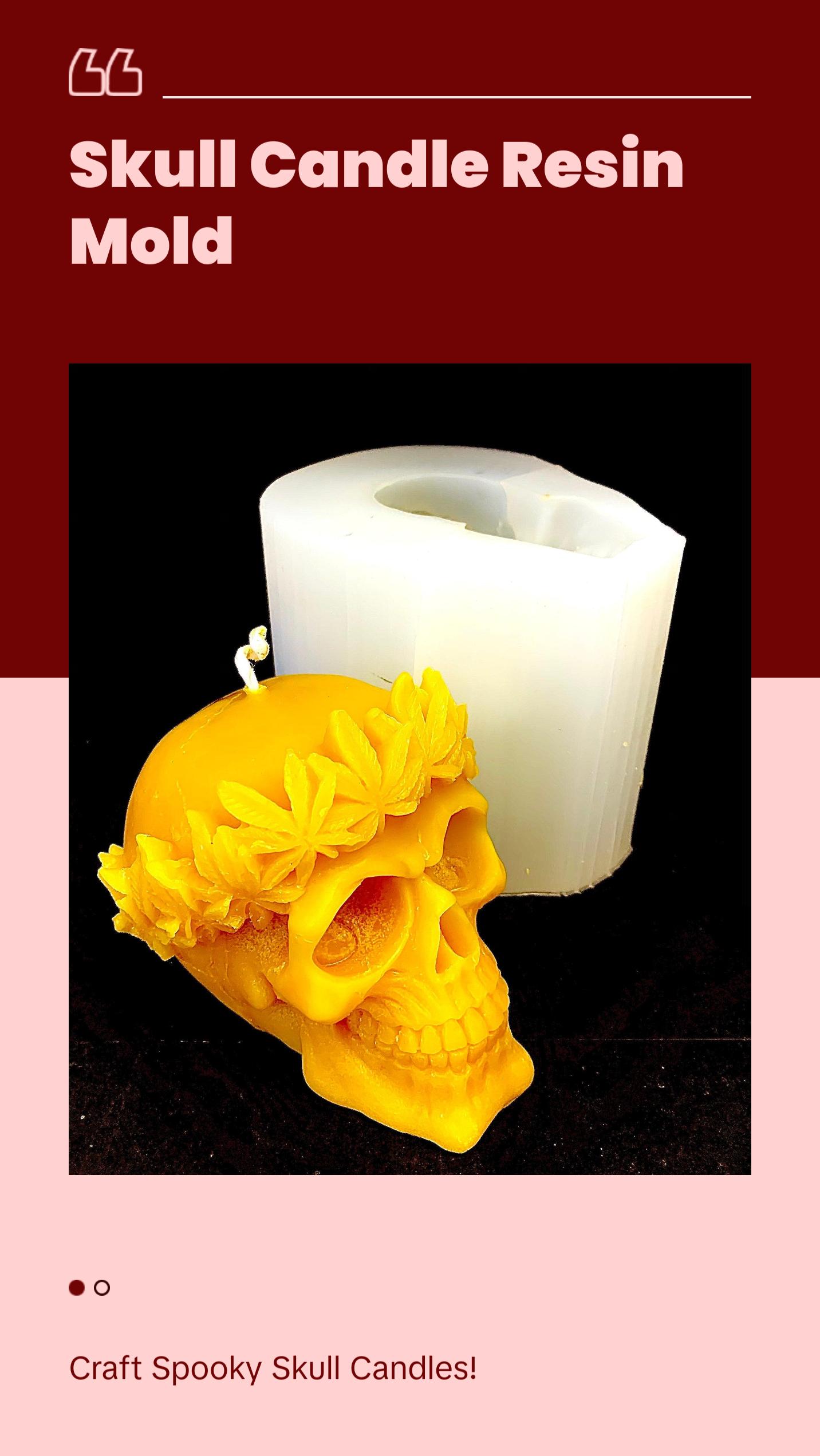 3D Silicone skull Mold - skull candle soap resin mold - skull with marijuana leaf - halloween mold 3D Silicone skull Mold - skull candle soap resin mold - skull with marijuana leaf - halloween mold