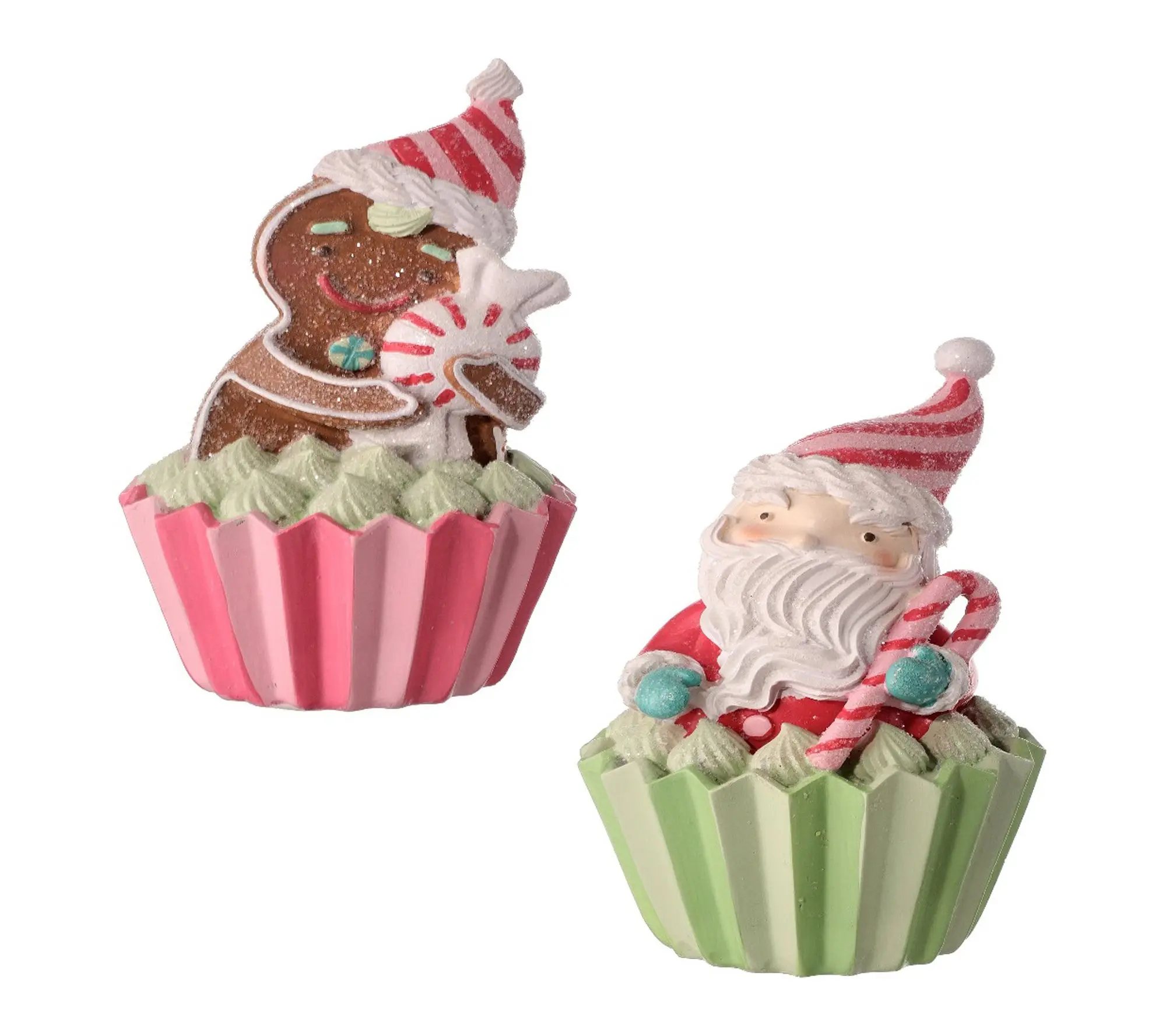 RC Home Deccor-Set of 2 Gingerbread Cupcake Christmas Decor