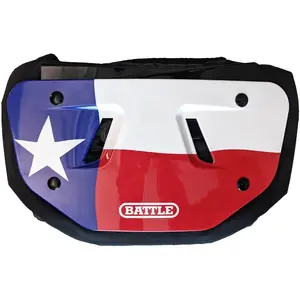 Battle Sports Texas Flag Chrome Football Back Plate - Red/White/Blue