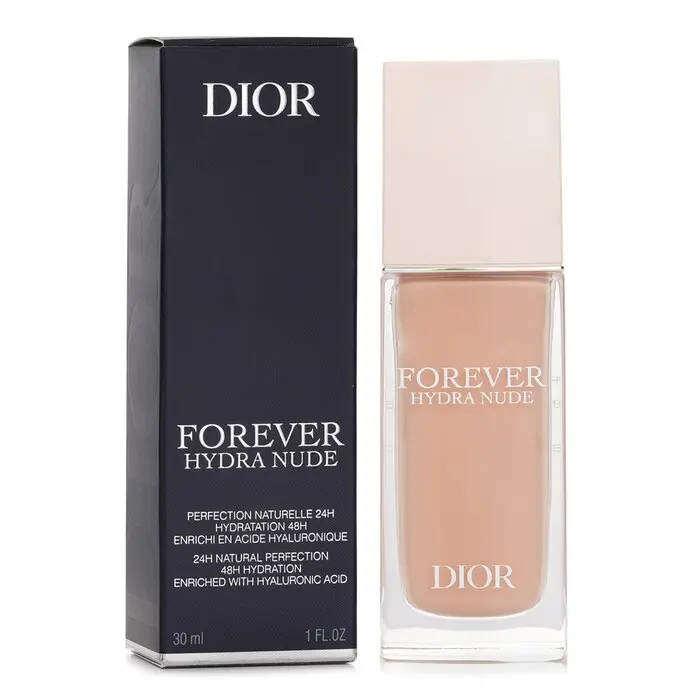 Christian Dior Forever Hydra Nude Cosmetic Foundation Fluid - Moisturize, Hyaluronic, Radiance, Coverage Formula - #2CR, Hydrate, Makeup