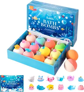 12-piece children’s bath ball set, includes surprise bubble bath toys, organic natural bath ball set, suitable for Easter baskets, also a birthday and Christmas gift for boys ages 3–8 and toddlers/girls ages 3–8.