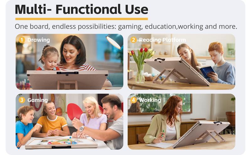 1000 Pieces Rotating & Tilting 2-in-1 Puzzle Board 22" x 30" with 4 Drawers 1 White Puzzle Mat 1 Lazy Susan , Wooden Portable Storage Jigsaw Puzzle Table with Handle Ideal Gift，Spinning Tilting Portable Jigsaw Puzzle Table for Adults Professional Puzzle