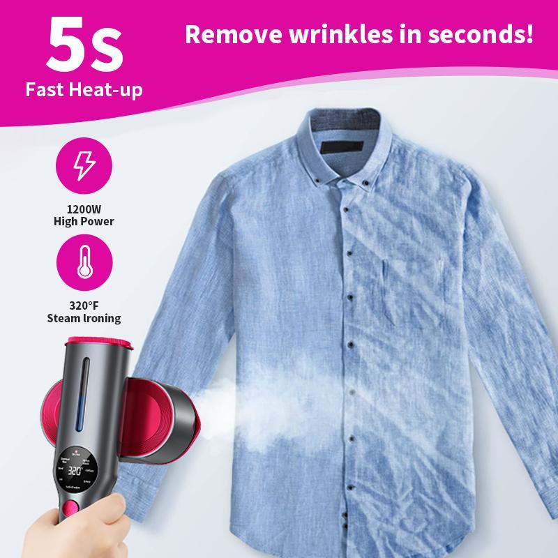 【Live Stream Exclusive】Dr.Flash 2-in-1 Steam Iron & Clothes Steamer Handheld Portable Garment Steamer Wrinkle Remover, Fast Heat-Up, Large Soleplate, 80ml Water Tank - Lightweight for Home, Travel, and Office Use