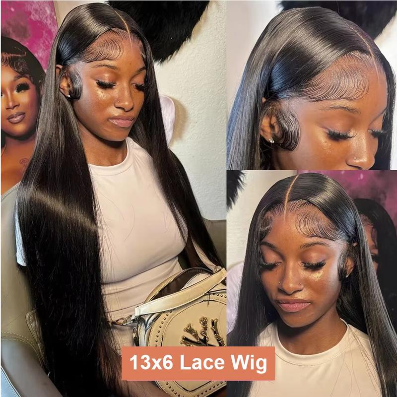 Bling Hair 180 Density 13x6 13x4 HD Transparent Straight Lace Frontal Wigs Human Hair 32 34 Inch 360 Full Lace Front Wig PrePlucked For Women