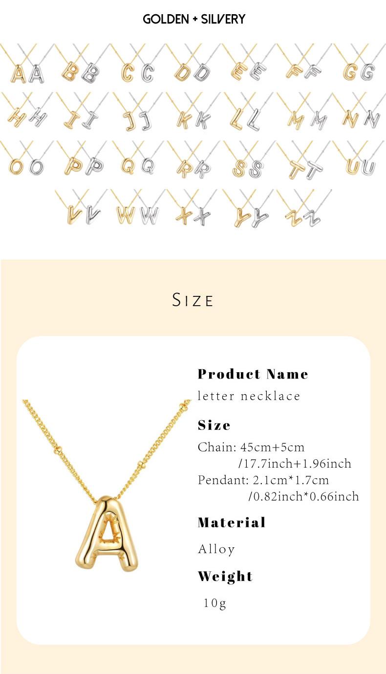 GGIRL Bubble Letter Necklace 18K Gold Plated Chubby Pendant Name Necklace for Women Elegant Collarbone Chain Personalized Jewelry Glossy Letter Design Fashion Jewelry Gift for Holiday Haul Christmas Birthdays Anniversaries