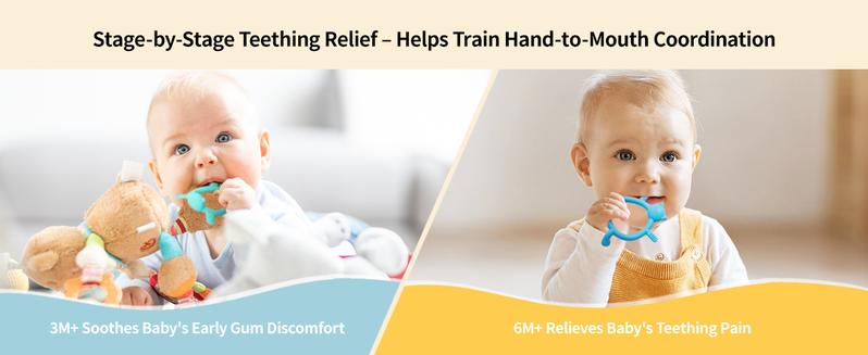 Pigeon Silicone Animal-Shaped Baby Teether, Green Bear, 1 or 2 Count – Multi-Textured Teething Relief Toys, Lightweight & Easy to Grasp3+ Months, 6+ Months