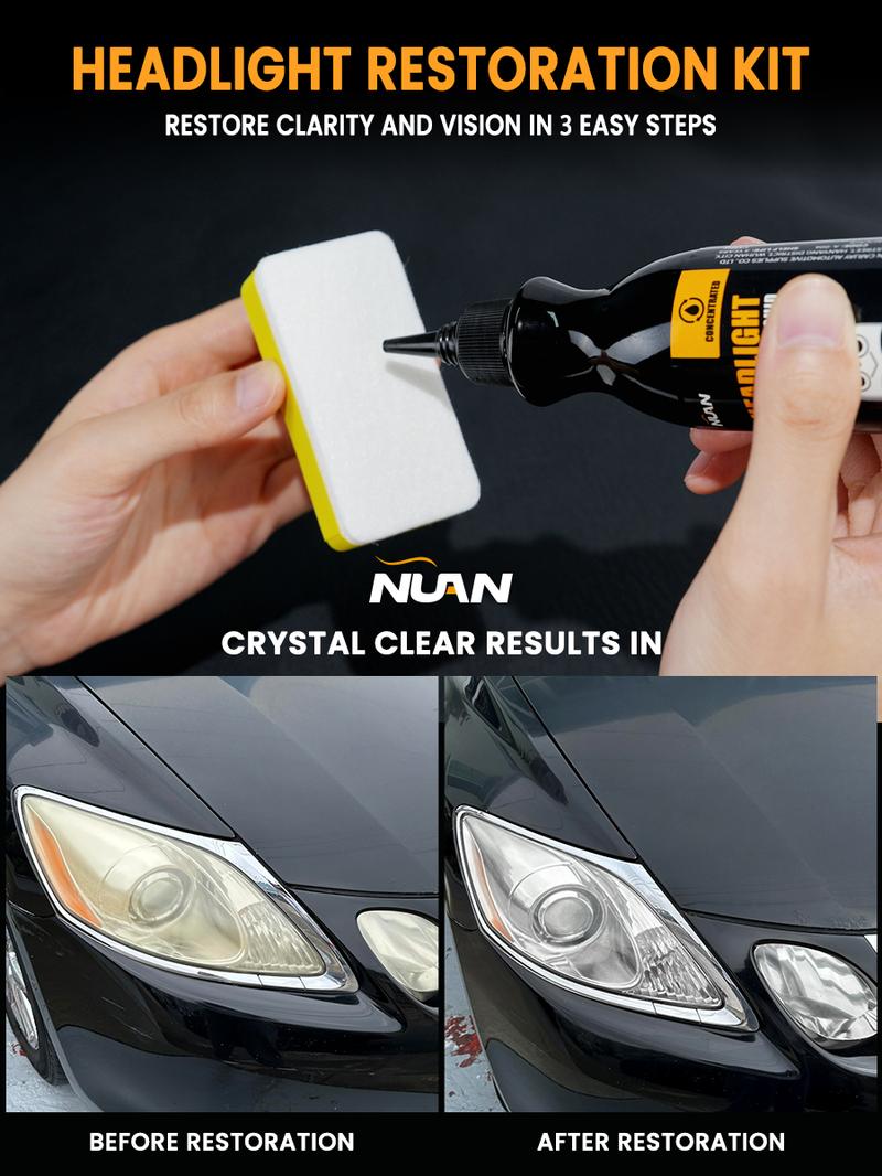 NUAN Vehicle Headlight Repair Wax – Eliminate Fog, Oxidation & Scratches, Get Back Crystal Clear Shine