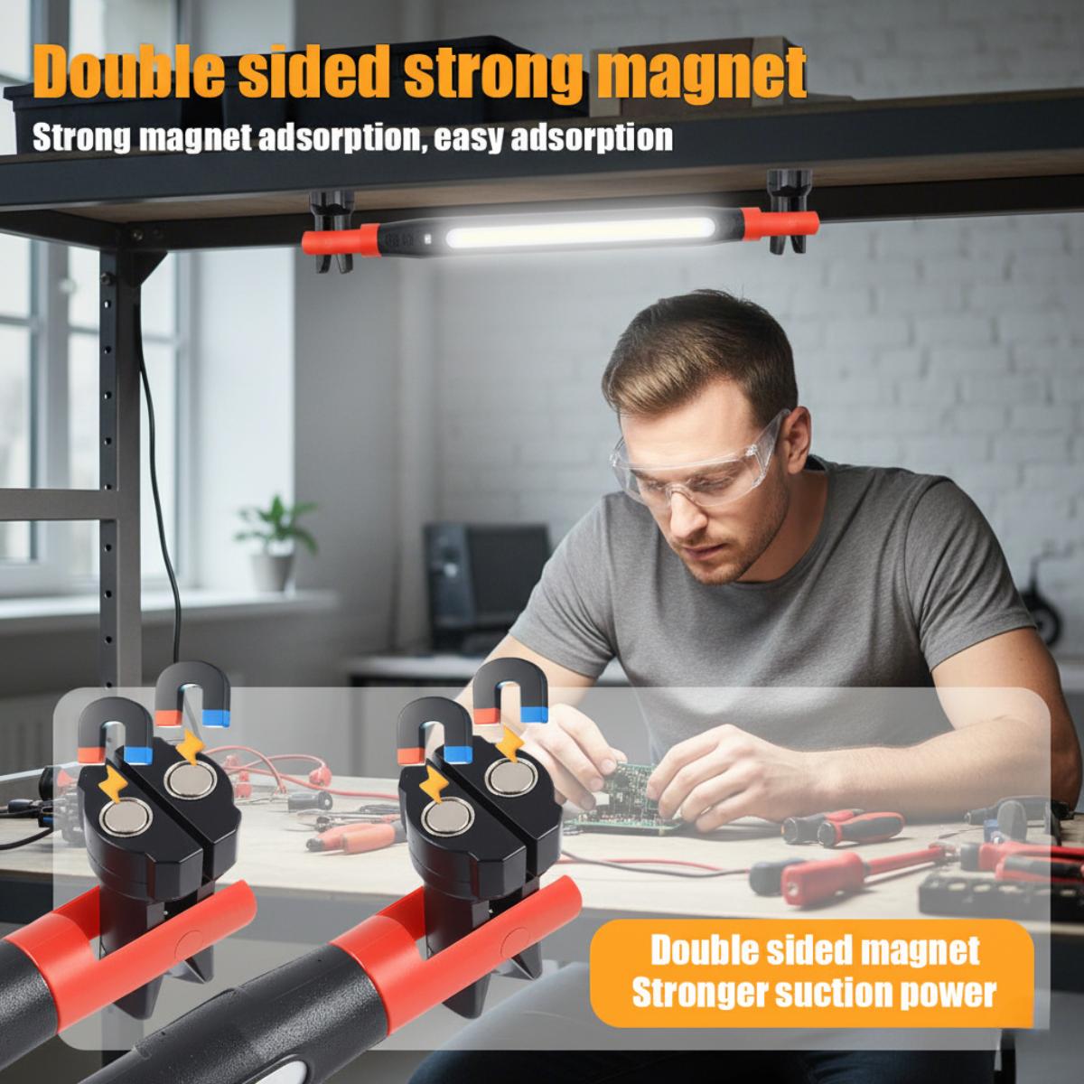 2026 New Magnetic Work Light, Under Hood Work Home Light Accessory Bar Rechargeable LED Work Light Bar, Under Hood Mechanic Light for Mechanic/Car Repairing/Garage