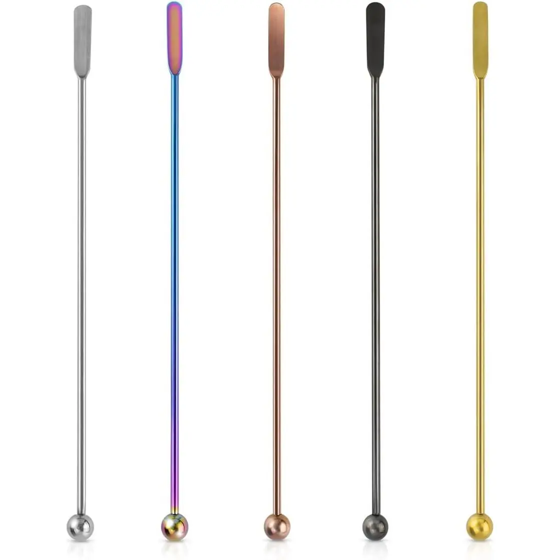 Coffee Stick Stainless Steel Swizzle Stick  Metal Stir Sticks  Coffee Drink Stirrer Spoon Beverage  Stirrers Stir with Small Rectangular Paddles Stirring Bar Set(7.73inch long)